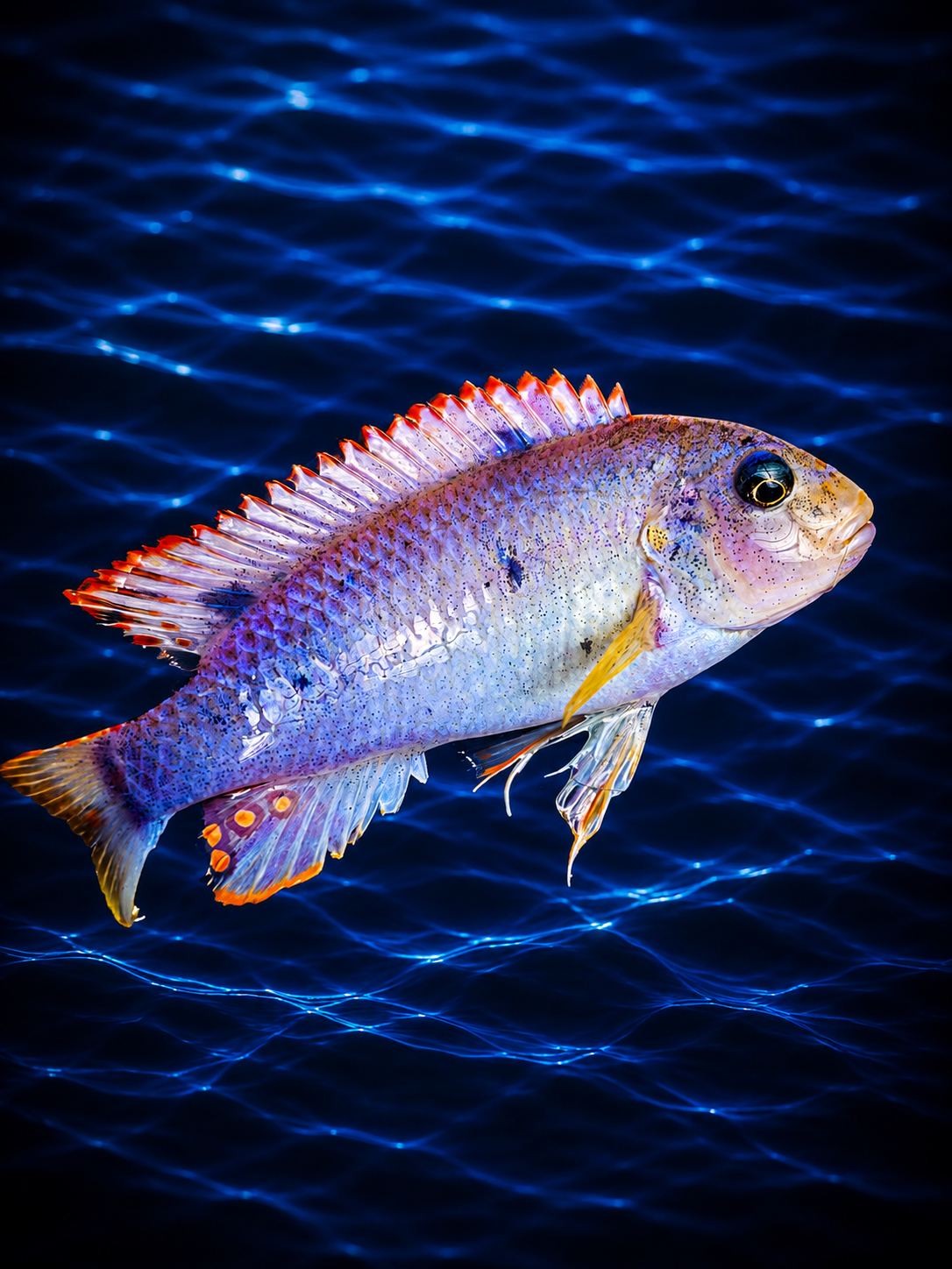Pearl fire zebra (super exclusive) — hybrid Lake Malawi cichlid.