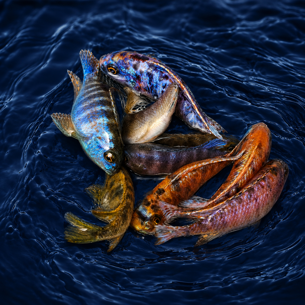 Blue Ice Cross — hybrid Lake Malawi cichlid.